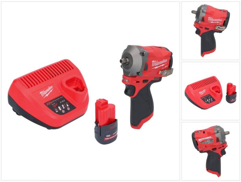 Milwaukee Akku-Schlagschrauber M12 FIW38-251 Akku Schlagschrauber 12 V 339 Nm 3/8" Brushless + 1x Ak von Milwaukee