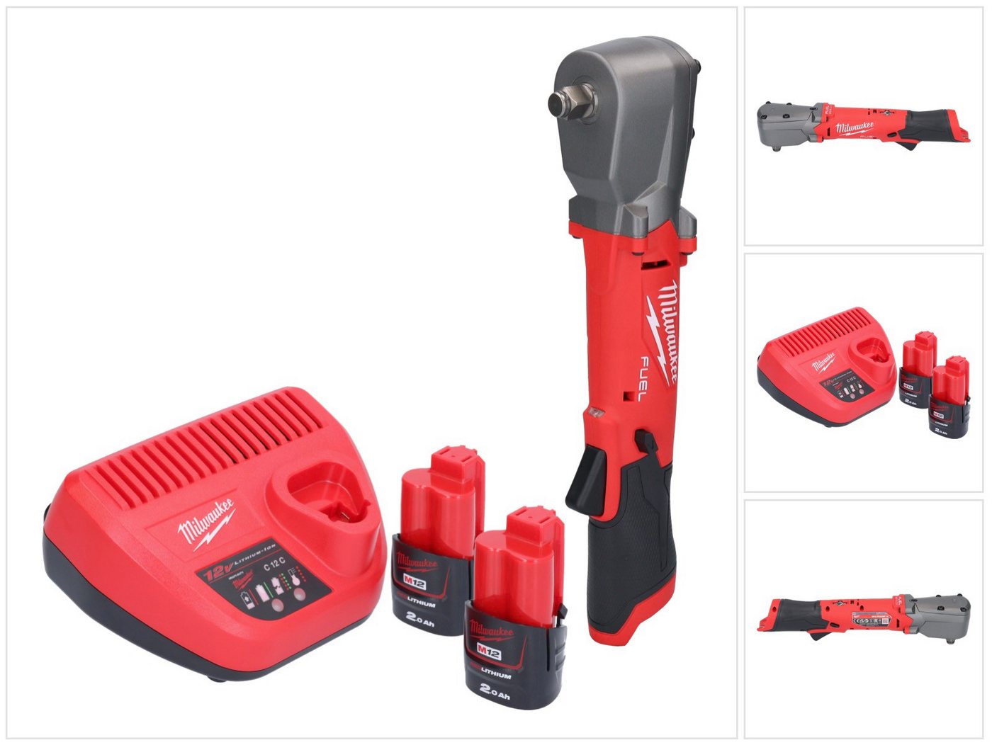 Milwaukee Akku-Schlagschrauber M12 FRAIWF12-202 Winkelschlagschrauber 12V 270Nm + 2x Akku 2Ah + Lader von Milwaukee