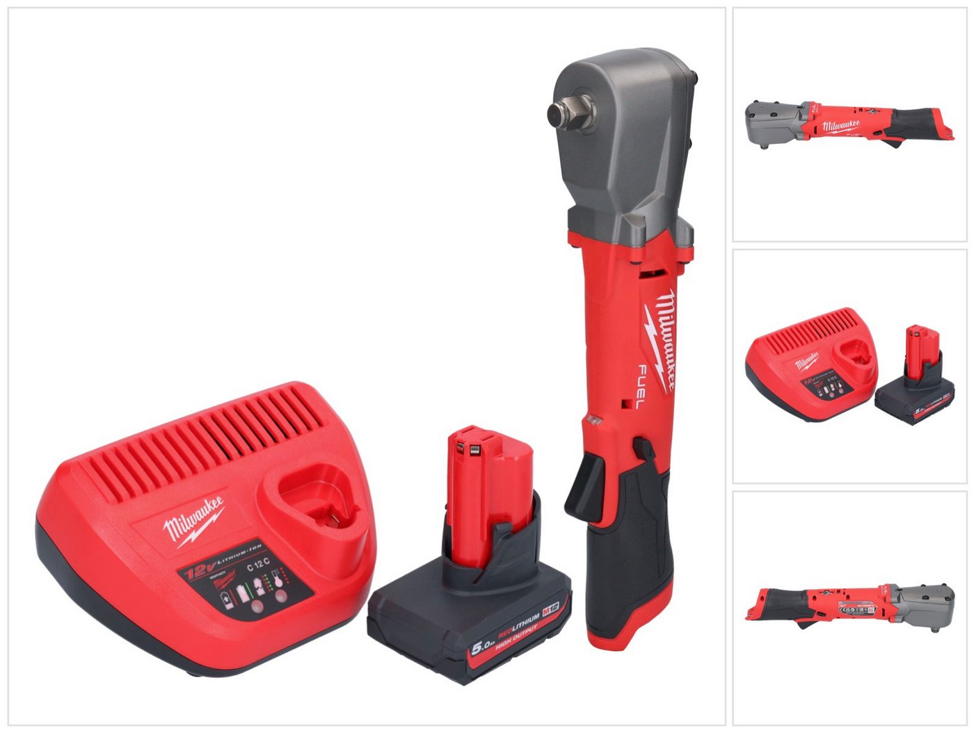 Milwaukee Akku-Schlagschrauber M12 FRAIWF12-501 Winkelschlagschrauber 12V 270Nm + 1x Akku 5Ah + Lader von Milwaukee