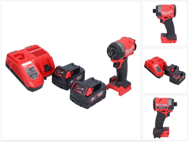 Milwaukee Akku-Schlagschrauber M18 FID3-502 Akku Schlagschrauber 18 V 1/4" 226 Nm Brushless + 2x Akk von Milwaukee