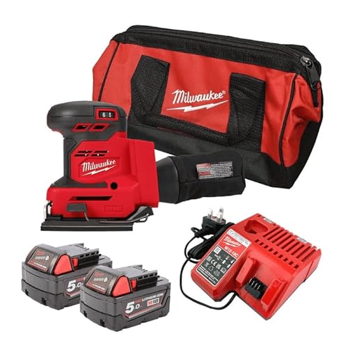 Milwaukee Akku-Schwingschleifer M18 BQSS-502B Exzenterschleifer mit universal Klettverbindung, 4933479967, 18V Milwaukee Akku-Schwingschleifer M18 BQSS-502B Exzenterschleifer mit universal Klettverbindung, 4933479967, 18V von Milwaukee