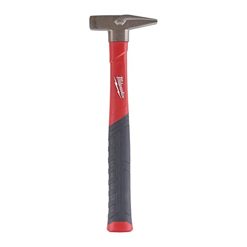 Milwaukee Fiberglas Schlosserhammer, Stiel mit Softgripummantelung, hoher Anwenderkomfort, DIN 1041, 200-1000g, Größe:200 g von Milwaukee