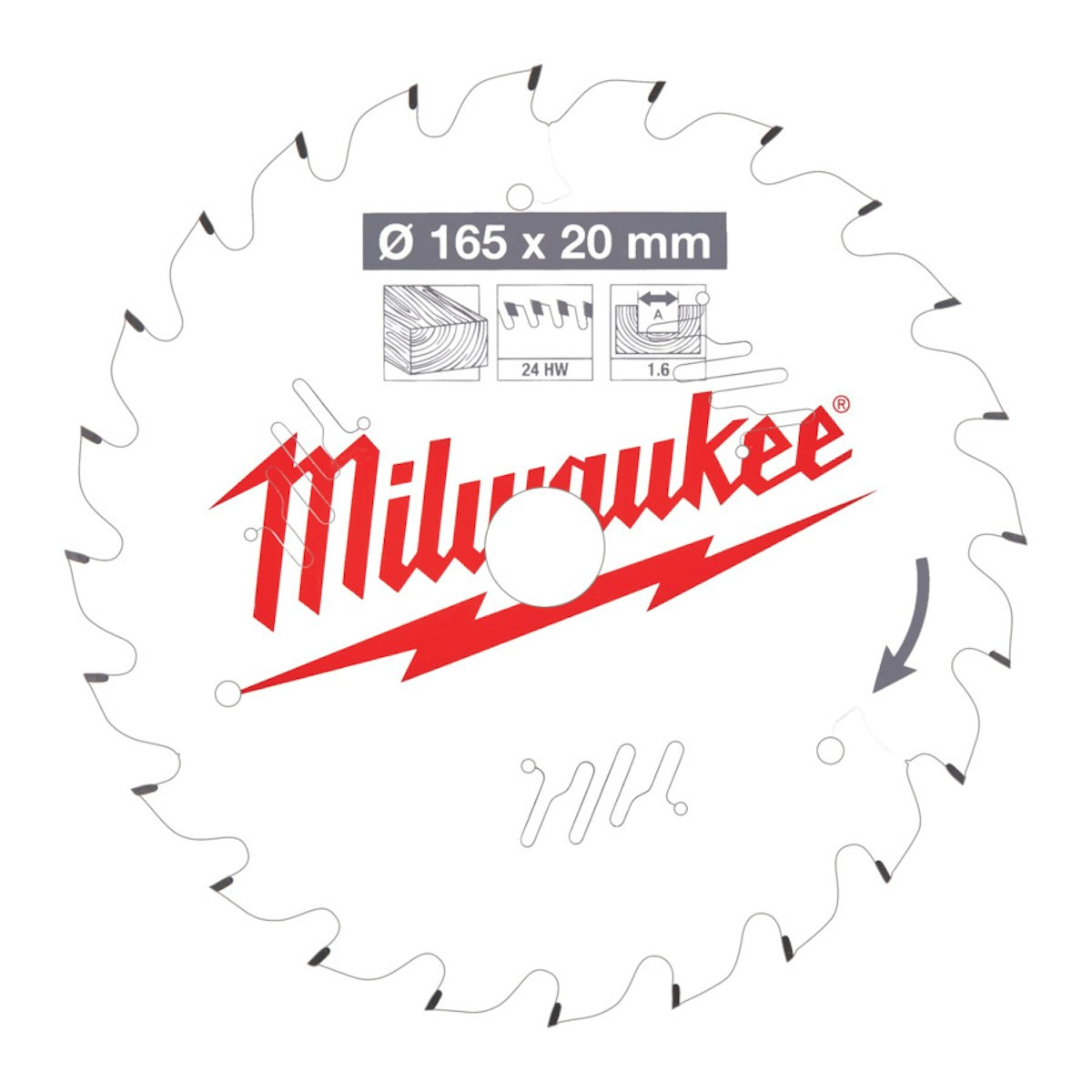 Milwaukee Kreissägeblatt 165/20mm 24Z Holz 4932471931 Milwaukee Kreissägeblatt 165/20mm 24Z Holz 4932471931 von Milwaukee