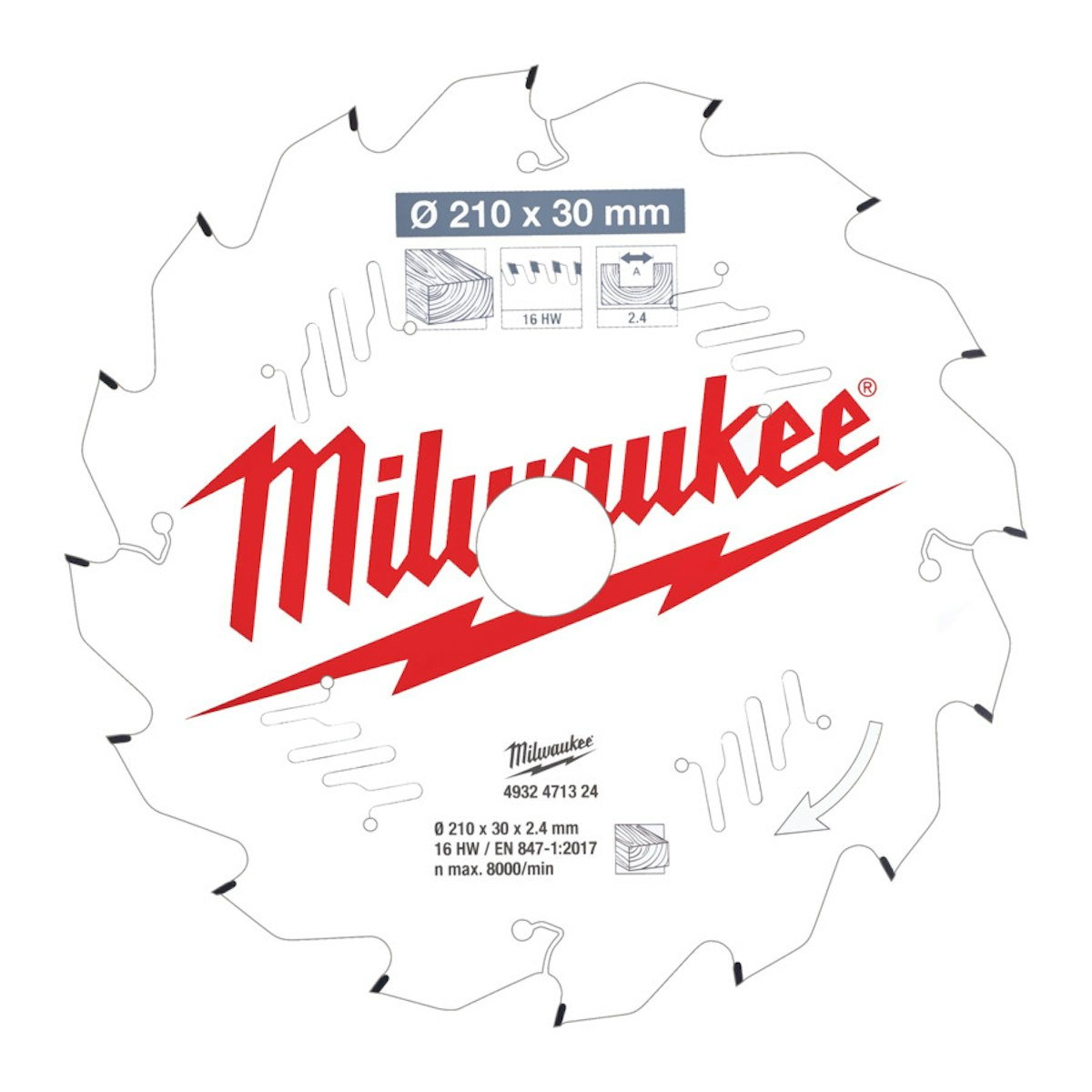 Milwaukee Kreissägeblatt 210/30 mm 48 Z Holz 4932471324 Milwaukee Kreissägeblatt 210/30 mm 48 Z Holz 4932471324 von Milwaukee