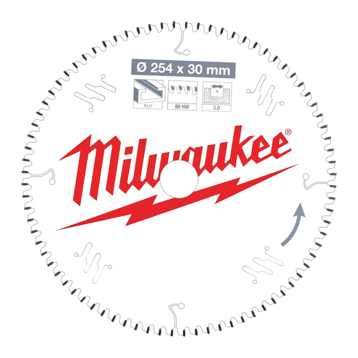 Milwaukee Kreissägeblatt 254/30mm 80Z Holz/Alu 4932471318 von Milwaukee