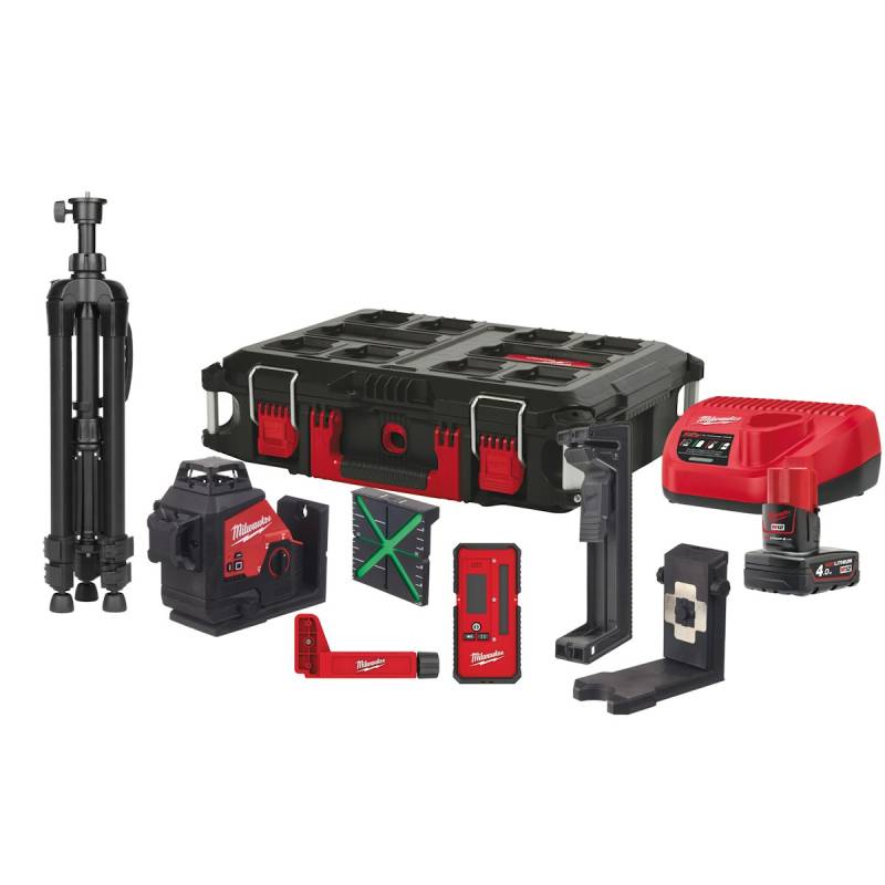 Milwaukee M12™ Akku-Kreuzlinienlaser 3 x 360° Kit M123PLKIT-401P  4933478960 von Milwaukee
