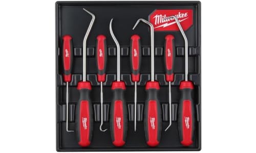 Milwaukee Montagehaken Set 8-teilig: 2 x flach, 2 x gebogen, 2 x 90°, 2 x 45° von Milwaukee