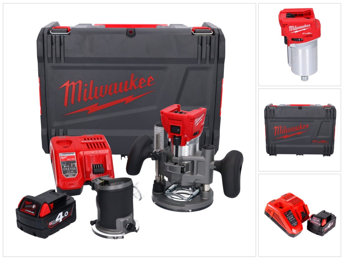 Milwaukee Oberfräse M18 FTR-401X Akku Fräse 18 V Brushless + 1x Akku 4,0 Ah + Ladegerät + Milwaukee Oberfräse M18 FTR-401X Akku Fräse 18 V Brushless + 1x Akku 4,0 Ah + Ladegerät + von Milwaukee