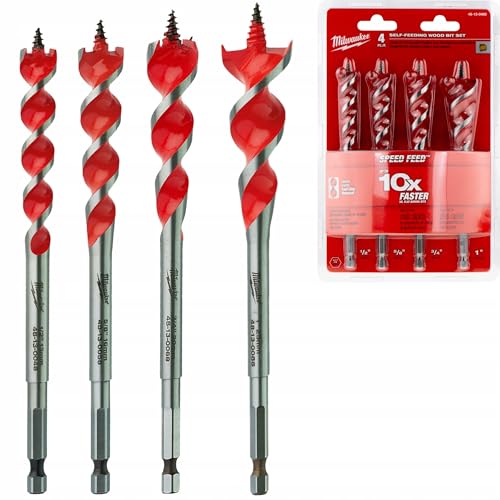 Milwaukee SPEED FEED Holzbohrer Set 4-teilig - 4932479477 von Milwaukee