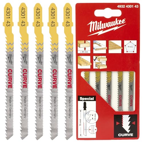 Segueta Cort.curvos con dentado trasero 75mm paso 2,5/2,5mm - 5uds - Jigsaw Bl.75x2.5mm Curve 5pc von Milwaukee