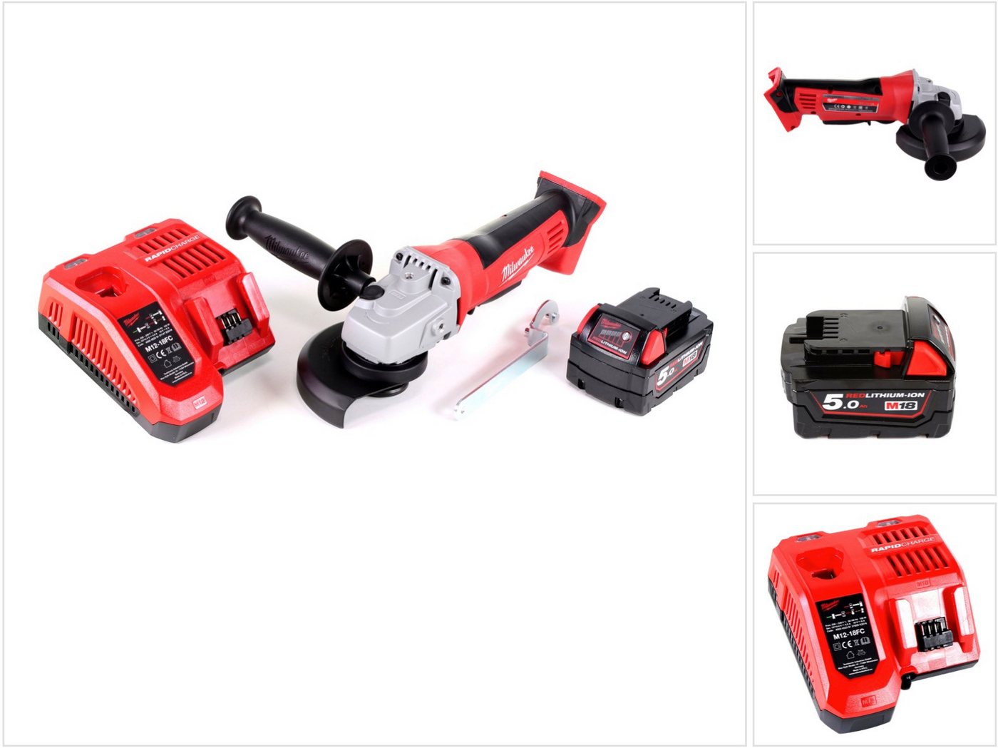 Milwaukee Winkelschleifer HD18 AG-125-501C Akku Winkelschleifer 18 V 125 mm (4933441502) + 1x von Milwaukee