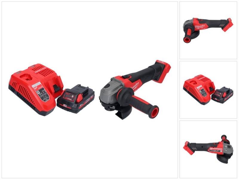 Milwaukee Winkelschleifer M18 FSAG125X-301 Winkelschleifer 18 V 125 mm + 1x Akku 3,0 Ah + Lader von Milwaukee