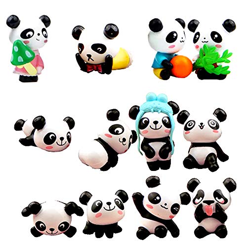 Milya 12 Stück Süße Miniatur Deko Figuren Panda Bär, Cupcake Deko 3.2 * 2.8 cm für Wohnung Küche Schlafzimmer Kinderzimmer Garten Laden von MilyaDE