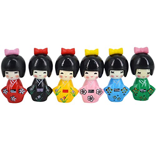 Milya 6 PCS Miniatur Deko Figuren Kimono Mädchen Set Cartoon Japanische Puppe Tischdeko für Zuhause im Laden von Milya