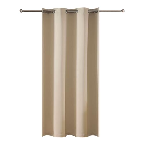MilyaDE Gardinen Blickdicht mit Ösen Verdunkelungsvorhang für Wohnzimmer Schlafzimmer Hochgenauigkeit Polyester 140 x 210 cm (B x H), Beige von MilyaDE