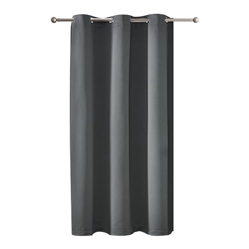 MilyaDE Gardinen Blickdicht mit Ösen Verdunkelungsvorhang für Wohnzimmer Schlafzimmer Hochgenauigkeit Polyester 100 x 200 cm (B x H), Dunkelgrau von MilyaDE