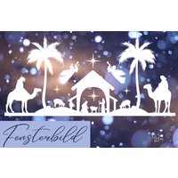 Fensterbild Aufkleber Krippe Nativity Scene Weihnachten Fensterbild Aufkleber Krippe Nativity Scene Weihnachten von MimakreativShop