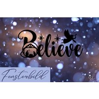 Fensterbild Aufkleber Weihnachten „Believe" Krippe Xxl 1 M Fensterbild Aufkleber Weihnachten „Believe" Krippe Xxl 1 M von MimakreativShop