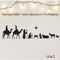 Fensterbild Aufkleber Weihnachten Krippe Xxl Bis 1 M Bethleem Jesus Geburt von MimakreativShop