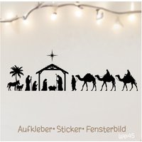 Fensterbild Aufkleber Weihnachten Krippe Xxl Bis 1 M Bethlehem Jesus Geburt von MimakreativShop
