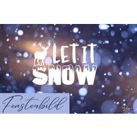 Fensterbild Aufkleber Weihnachten Let It Snow Winter von MimakreativShop