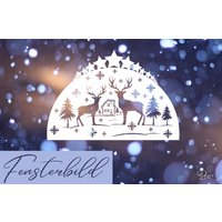 Fensterbild Aufkleber Weihnachten Schwippbogen Rehe Fensterbild Aufkleber Weihnachten Schwippbogen Rehe von MimakreativShop
