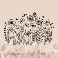 Fensterbild Blumenwiese - Wildblumen Aufkleber Ablösbar Für Fenster & Deko Fensterbild Blumenwiese - Wildblumen Aufkleber Ablösbar Für Fenster & Deko von MimakreativShop