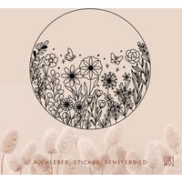 Fensterbild Glasfolie Ablösbar Wildblumenwiese Kreis Blumen Floral Fensterbild Glasfolie Ablösbar Wildblumenwiese Kreis Blumen Floral von MimakreativShop