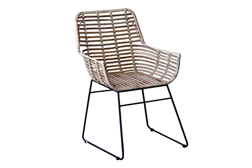 Mimbre Natural ROMMY-NATÜRLICHER Ratan Stuhl, Metall Rattan, Natur von MIMBRE NATURAL