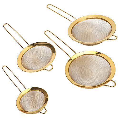 Mimdixy 4-teiliges feinmaschiges Sieb aus Edelstahl, Sieb mit Griff, Verwendung für Küche, Lebensmittelzubereitung, Mehlsieb, Reis, Nudeln Mimdixy 4-teiliges feinmaschiges Sieb aus Edelstahl, Sieb mit Griff, Verwendung für Küche, Lebensmittelzubereitung, Mehlsieb, Reis, Nudeln von Mimdixy