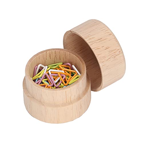 Mimdixy 60pcs Dreieck-förmige Stichmarkierungen mit Holzspeicherbox, Metallstrick-Häkelverriegelungsmarkierungen Ringhäkeln Marker Strickwerkzeug von Mimdixy