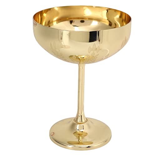 Mimdixy Cocktail Mixing Glass,304 Stainless Steel Red Wine Glass,Bar Mixing Pitcher,Mixing Glass for Bartenders (Wheat Ear Cup Gold Plating) von Mimdixy