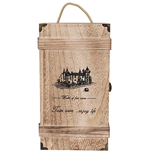 Mimdixy Doppelflasche Weinkiste, Retro -Rotweinhalterbox tragbare Holzflaschenbox Dekorative Weinkoffer für Geburtstagsfeier Hochzeit Zeremonie Mimdixy Doppelflasche Weinkiste, Retro -Rotweinhalterbox tragbare Holzflaschenbox Dekorative Weinkoffer für Geburtstagsfeier Hochzeit Zeremonie von Mimdixy