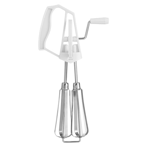 Mimdixy Eierschläger mit Kurbel, manuelles Handmischer Rotary Peitsche Whisk Eierschläger -Mixer -Kochwerkzeug geeignet für Küchengeräte geeignet (Weiß) von Mimdixy