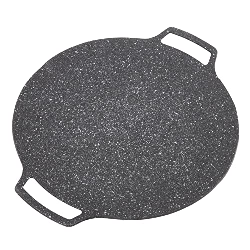 Mimdixy Korean Grill Pan, Korean BBQ Plate BBQ Griddle mit griff nicht stacher kreisförmiger Bratpfanne für Fleischpfannkuchen (Gastyp 33 cm) von Mimdixy
