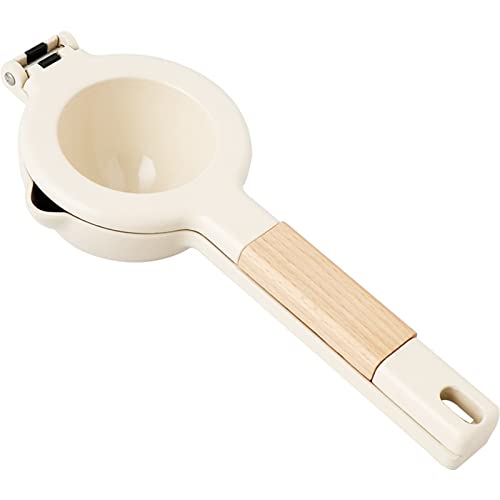 Mimdixy Zitronen-Limettenpresse, Zitronenpresse aus Metall, manuelle Saftpresse, Zitruspresse, Holzgriff, Handsaftpresse, Küchenwerkzeug (White (Wooden Handle)) von Mimdixy