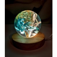 Echte Getrocknete Blumen Mit Harzlampe/Resin Kunst Geschenk Dekolampe Wohnkultur Nachtlicht von MimiAustraliaGifts