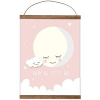 Poster/Bild Kinderzimmer "Mond" Rosa von MimirellaausLiebe