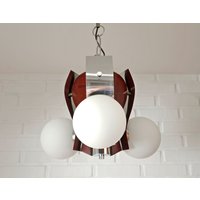 Holz Hängelampe/Sputnik Vintage Pendelleuchte Space Age Jugoslawien 80Er Jahre Mid Century Modern Mcm Beleuchtung Leuchte von MimisShelf