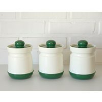 Vintage Vorratsdosen Grün & Weiß Retro Vorratsdosen - 3Er-Set von MimisShelf