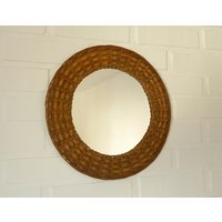Vintage Rund Korb Wandspiegel Boho Bauernhaus Dekor von MimisShelf
