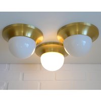Wandlampen/3Er Set Pilz Lampe Vintage Messing Space Age Stil Deckenleuchten Mid Century Modern 1980Er Jahre Unterputz von MimisShelf