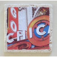 Chicago Wahrzeichen Untersetzer Pop Art Stil, 4Er Set von MimmStudio