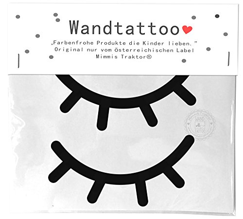 WANDTATTOO Wimpern 47 cm (20 cm) SCHWARZ von Mimmis Traktor