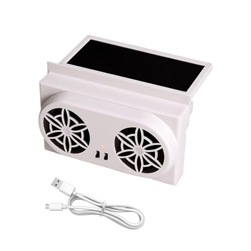 Car Window Fan Solar Powered, Rechargeable Cooling Vent, Exhaust System, Auto Heat Reduction Design, Electric Fresh Air Circulator for Travel, Daily Driving Use, 6.3x3.94 inches Car Window Fan Solar Powered, Rechargeable Cooling Vent, Exhaust System, Auto Heat Reduction Design, Electric Fresh Air Circulator for Travel, Daily Driving Use, 6.3x3.94 inches von Mimoqk