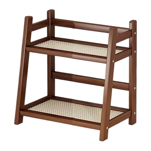 Coffee Mug Holder, 2 Tier Counter Cup Rack, Imitation Rattan Style Design, Desktop Storage Shelf Stand for Coffee Bar Home Kitchen Indoor Display, 10.4x7.1x11.2 Inches von Mimoqk
