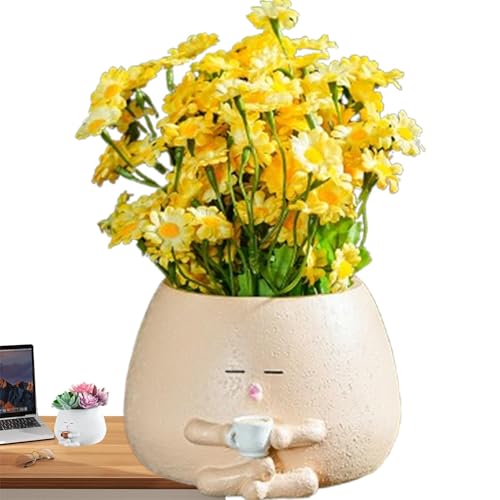 Creative Resin Planter Pots | Cute Flower Pots with Drainage Holes | Unique Coffee Cylinder Small Garden Statues | Perfect Decorative Plant Containers for Home and Use Creative Resin Planter Pots | Cute Flower Pots with Drainage Holes | Unique Coffee Cylinder Small Garden Statues | Perfect Decorative Plant Containers for Home and Use von Mimoqk