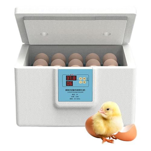 Egg Incubator, Inkubator, halbautomatisches Turnen und digitaler Feuchtigkeitskontrolle, transparente Fensterbeleuchtung, einfache Überwachung, Lab Tool für Wissenschaftsklassen von Mimoqk