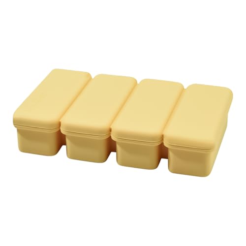 Ice Trays, Freezer Mold, 4-Grid Easy-Release Maker with Lid, Whiskey Cube Chilling Tool Brandy Vodka Cognac Bourbon Tequila, Ice Tray for Beverage Home Use, 6.61x3.66x1 Inches von Mimoqk