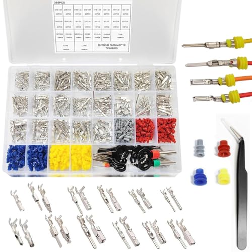 Kfz-Terminal-Kit – Mimoqk 21 Stil elektrische Anschlüsse für Motorrad und Trailer, staubdichter Pin-Set 1–3,5 mm für Auto, Boot, Marine, Industrial, Garage, Heimprojekte von Mimoqk